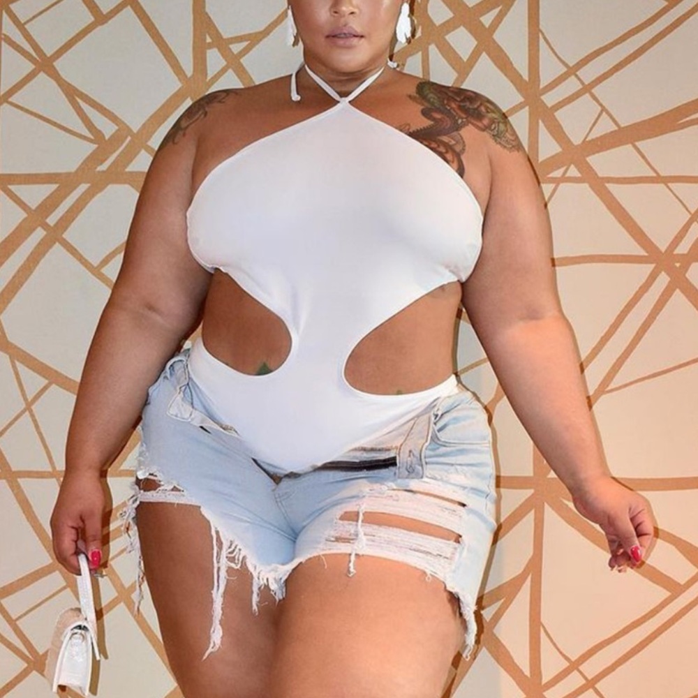 Fabletics I NWT Cutout One-Piece Swimsuit White 3X